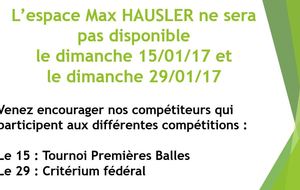 Indisponibilité de l'espace Max HAUSLER 