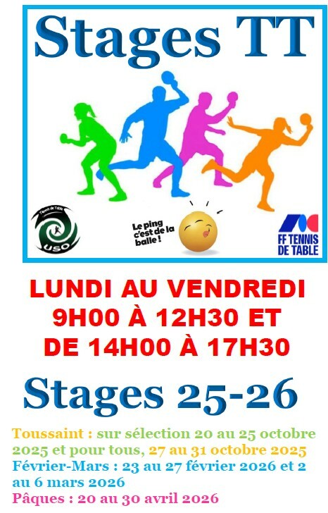 Stages du club 2026-2026