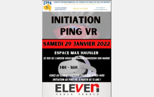 Invitation Ping VR 29 janvier 2022 de 14h à 16h