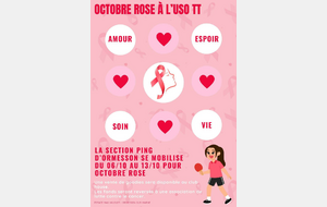 Soutenez la lutte contre le cancer du sein avec l'USO TT et &quot;Octobre rose&quot;