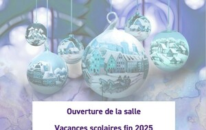 Ouverture pendant les vacances de fin d'année 2025