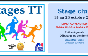 Stage club octobre 2026