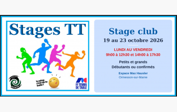 Stage club octobre 2026