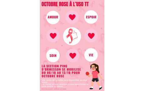 Soutenez la lutte contre le cancer du sein avec l'USO TT et &quot;Octobre rose&quot;