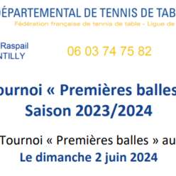 Tournoi Premières balles T4/2024 du 2/06/2024